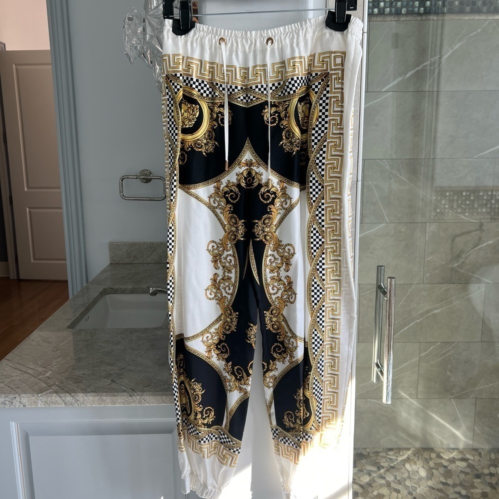 Versace Heritage Print Silk Joggers - Picture 10 of 15